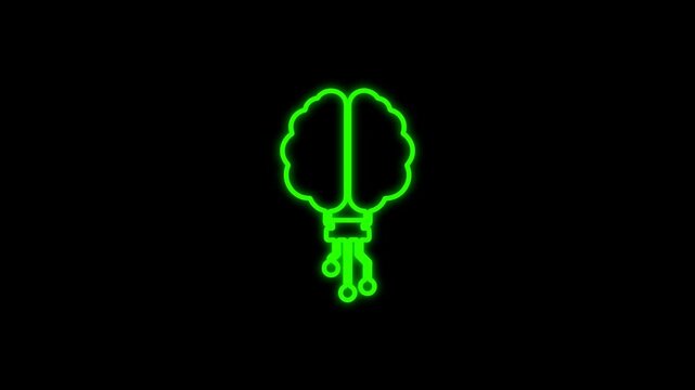 A glowing green outline of a brain floats in the air with a parachute attached.
