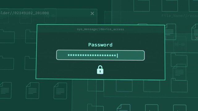 Computer screen window requesting password to access server or system incorrect answer is denied access to user or hacker spy attempting to breach security. Failed entry into secured government system