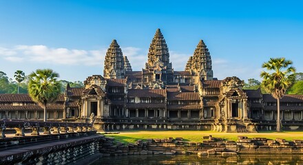 Obraz premium Angkor Wat Temple - Majestic Architectural Marvel in Cambodia.