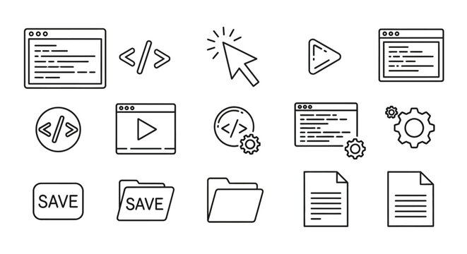 Computer icons for web and software.
