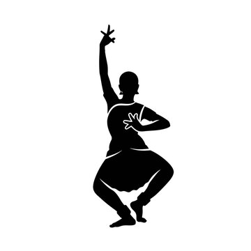 Rabindra Jayanti celebration with Nritya dance silhouette vector expressing emotion