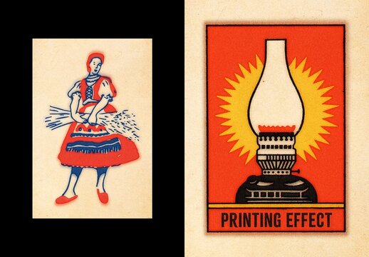 Vintage Printer Effect Mockup