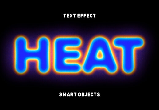 Heatmap Glow Text Effect Mockup