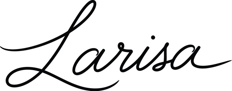 The elegant signature of Larisa in black cursive script on a white background