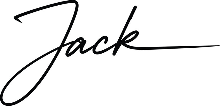 A signature with the name Jack in black cursive font on a white background