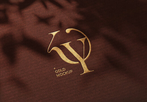 Embossed Gold Logo Mockup