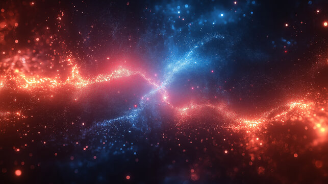 Glowing particle stream on surface