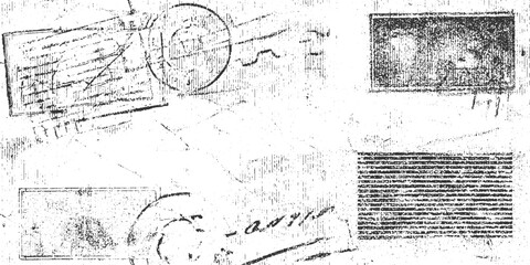 Obraz premium Vintage textured background with postage stamps handwritten letters and postmarks