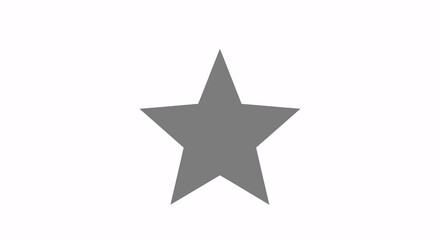 Obraz premium Minimalist grey star icon on a pristine white background, perfect for user interface elements, rating systems, favorites, or as a symbol of achievement and quality.