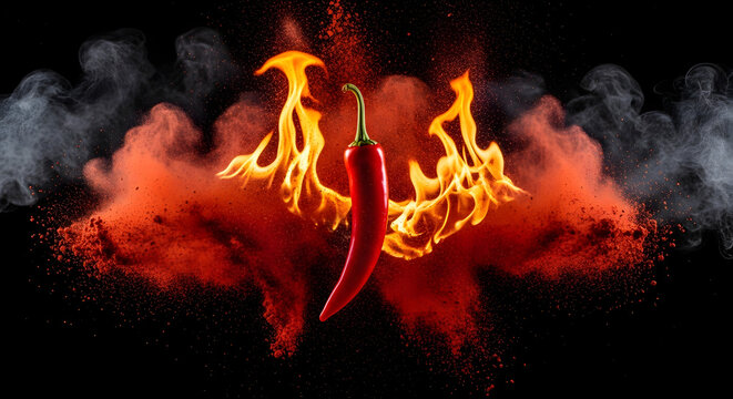 Hot Chili Pepper Fire Food