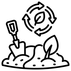 Fototapeta premium Land Restoration Icon vector Illustration For Design.