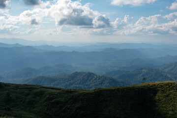 Fototapeta premium Majestic mountain viewpoint nature landscape scenic overlook lush environment panoramic perspective