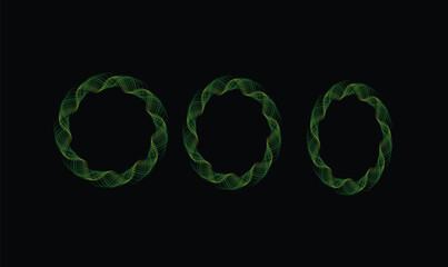 Three Green Abstract Wavy Circle Rings Vector for Technology Logo and Digital Background Design © Hamida Akhter Sumi