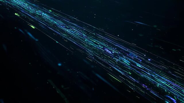 Abstract, vibrant streaks of light against a dark background, suggestive of movement