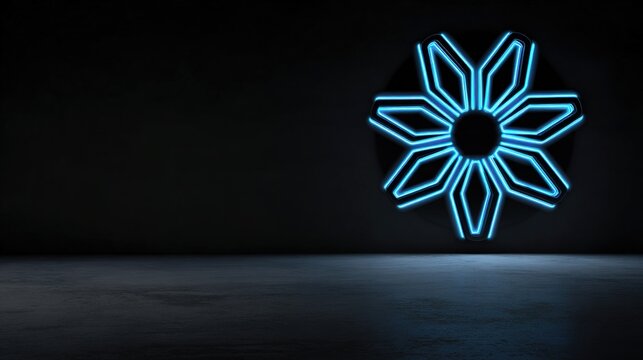 caduceus. Star of Life emblem glowing on a dark background, professional medical symbol. STEM education sheets, lab safety posters, designed for biotech research communications.