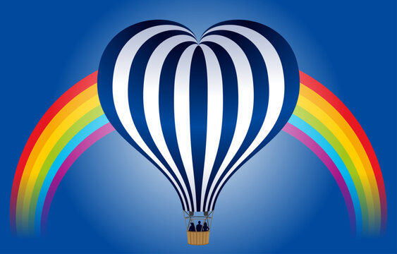 Montgolfière forme c&oelig;ur Arc en ciel 4