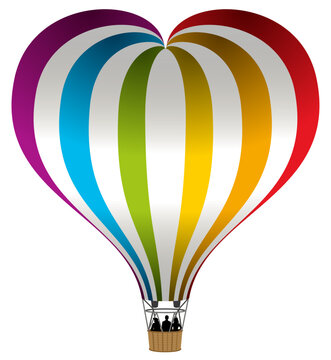 Montgolfière forme c&oelig;ur 2