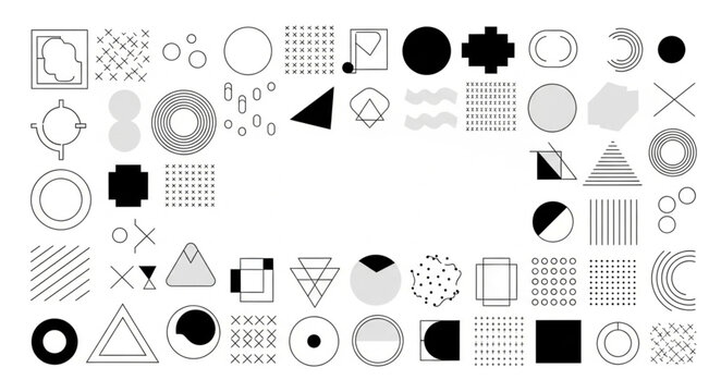 Geometric shapes icons set.