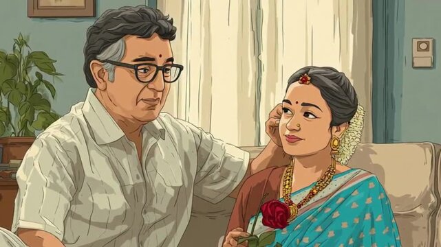 Bengali Couple Sharing Soft Love Moment Feels Straight Out Movie Scene