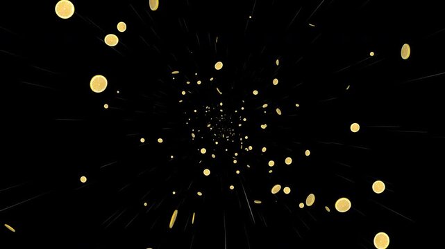 Falling Lemon&rsquo;s Slices Fruit on Alpha Channel, Loop

