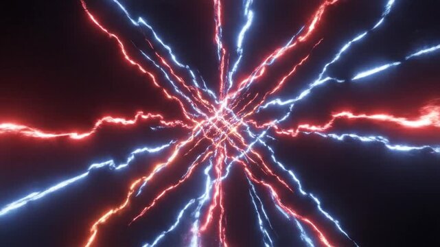 Electricity Lightning Bolts Energy Burst.