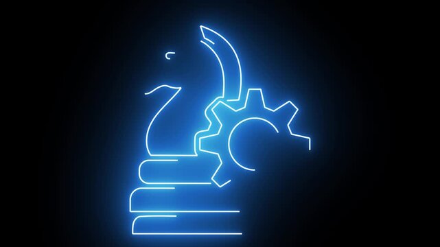 Peace hand symbol icon on black background representing success idea and modern vector design 4k animation