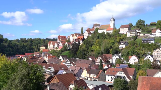 Ausblick &uuml;ber Altensteig, Schwarzwald, Deutschland 