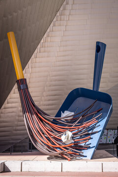'Big Sweep' sculpture outside Denver Art Museum, Denver, Colorado, USA
