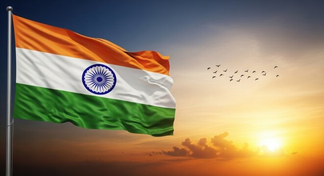 India independence day celebrations with tricolor flag