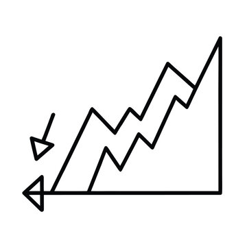 Recession dolar icon line airt vector an white background.eps