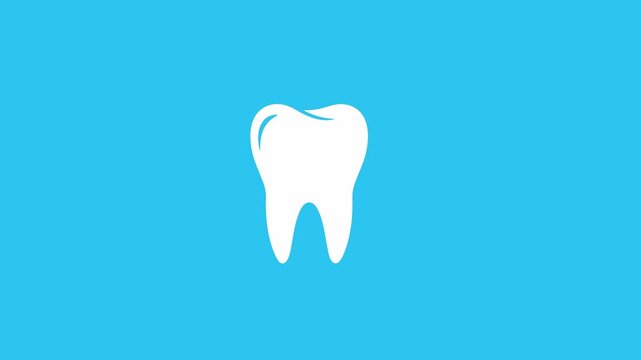 Tooth icon animation on green screen background for overlay and motion graphics use