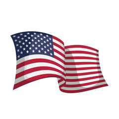 Fototapeta premium A vibrant illustration of the United States of America flag, waving gracefully in the wind, showcasing its iconic stars and stripes.