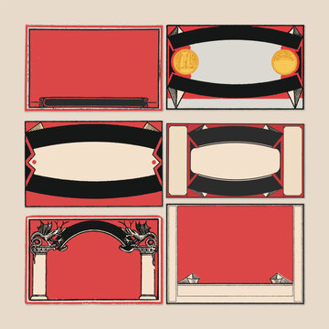 Match box label frames set retro logo old vintage illustration poster template design vector element
