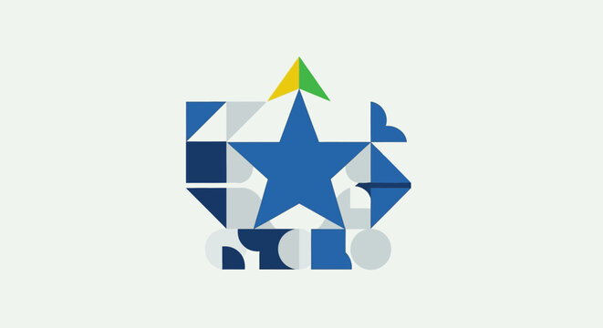 Blue Star Logo Design Elements.