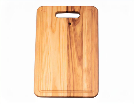 Wooden cutting board mock up isolated on white background