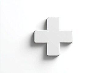 Fototapeta premium 3d white medical cross symbol on white background
