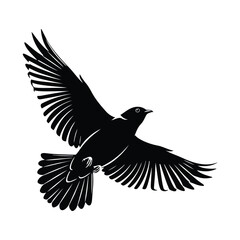 Fototapeta premium Silhouette of a flying bird illustration