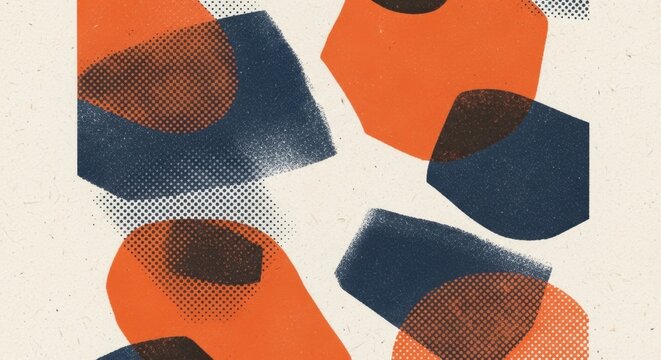 A pixelated image of several orange objects with black and brown sections