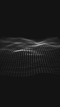 Digital Mesh Waving Technology Background Loop
Tech background mesh and particle lines gently waving on depth of field blur and seamless loop for relaxation and soothing