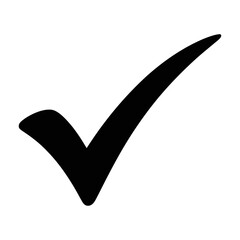 Bold and simple black checkmark vector icon isolated © Glows