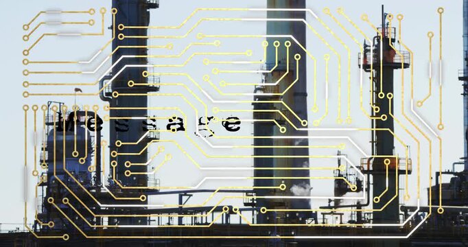Animation of processor socket over refinery