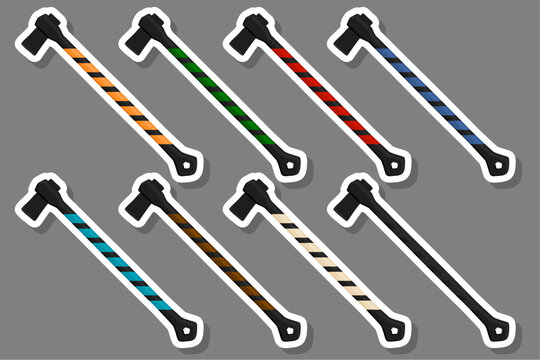 big kit steel axes with wooden handle