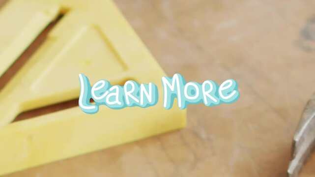 Animation of learn more text over tools on worktop