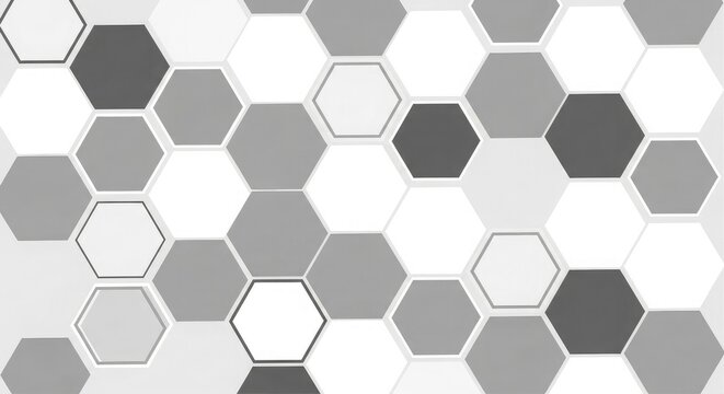 Monochrome geometric hexagons pattern background wallpaper poster banner download 2026 2027 gray