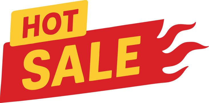 Hot Sale Promotional Banner with Flames, Bold and Energetic Marketing Vector Illustration
