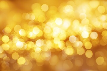 Obraz premium Glowing golden bokeh background with blurred lights, warm, festive, abstract, and dreamy effect