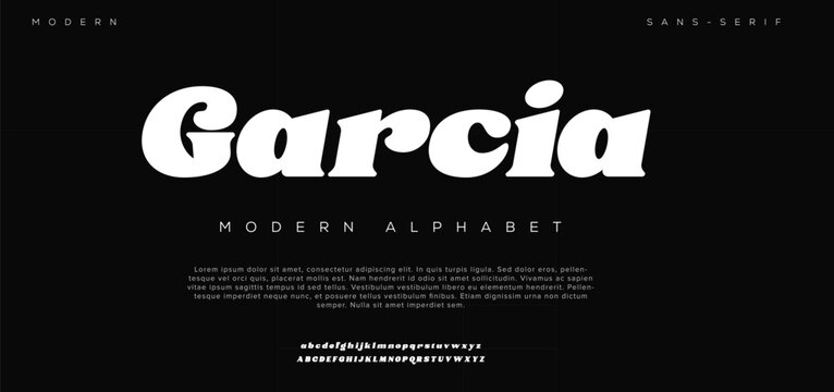 Modern Alphabet Typography with Garcia Font Style