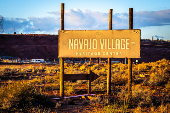 Navajo Village Heritage Center Sign in Page Arizona