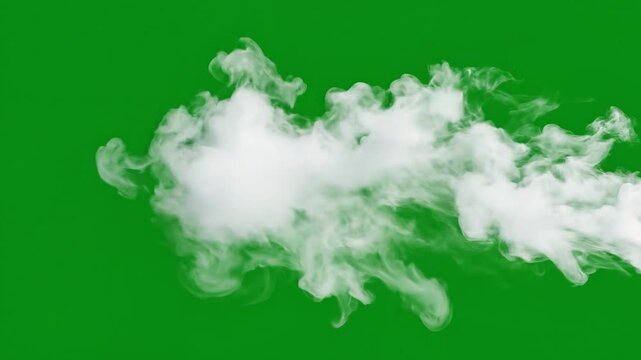 A continuously expanding voluminous stream of thick white smoke slowly flows dynamically from the right side of the frame creating an ethereal cloud effect