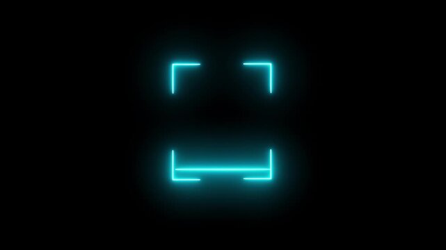 scanner icon animation isolated scanner neon shine icon animation.scan any Documents on a black background